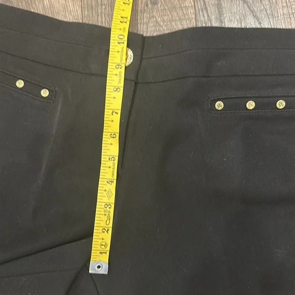 Anne Klein Trousers Dress Pants 12P Black w Gold Hardware - Picture 4 of 16